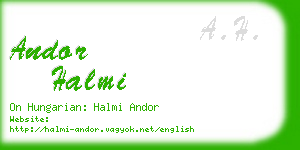 andor halmi business card